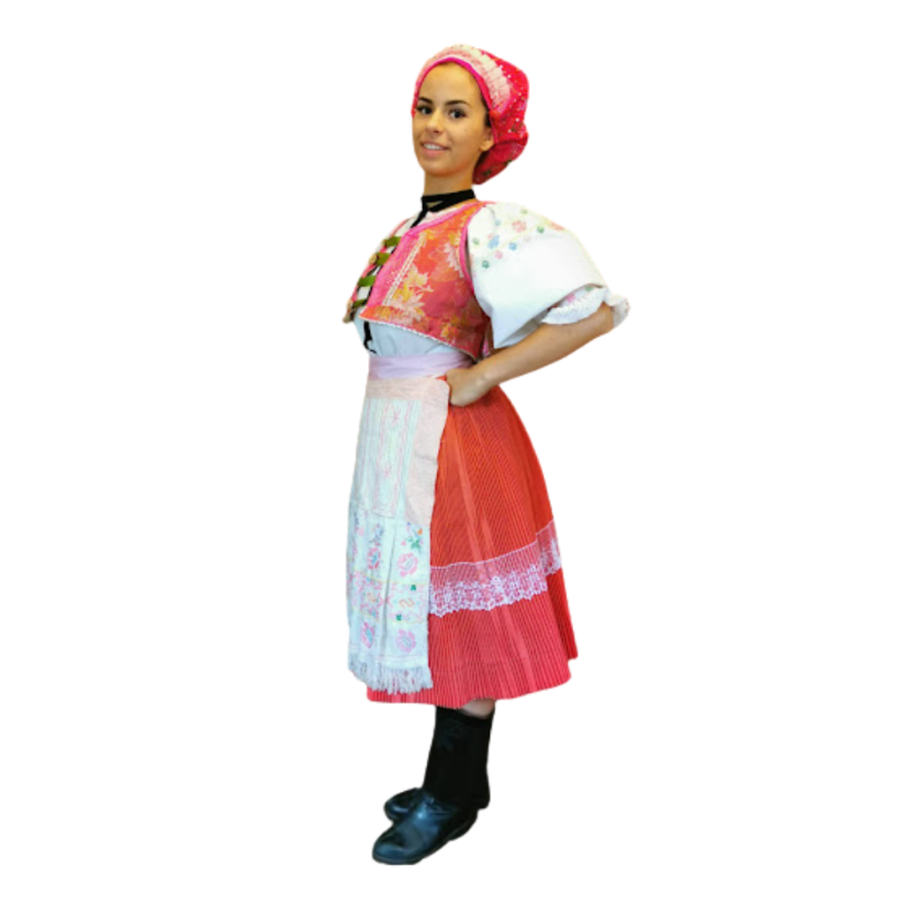 Ženský kroj Heľpa- ružová