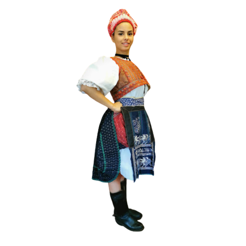 Ženský kroj Pohorelá- modrotlač