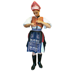 Ženský kroj Pohorelá- modrotlač
