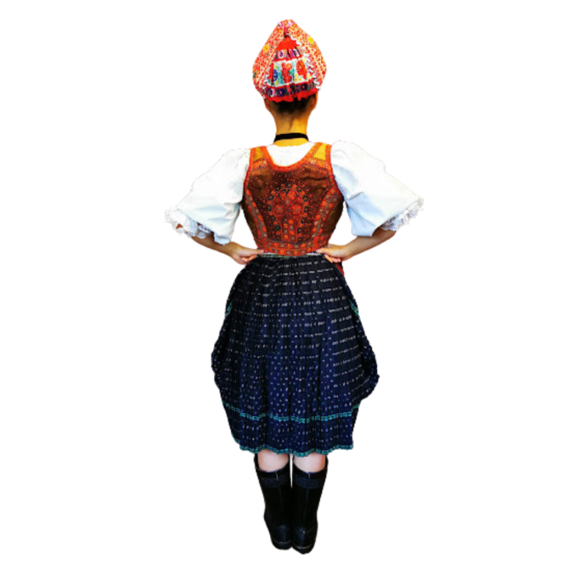 Ženský kroj Pohorelá- modrotlač