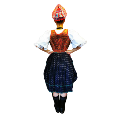 Ženský kroj Pohorelá- modrotlač