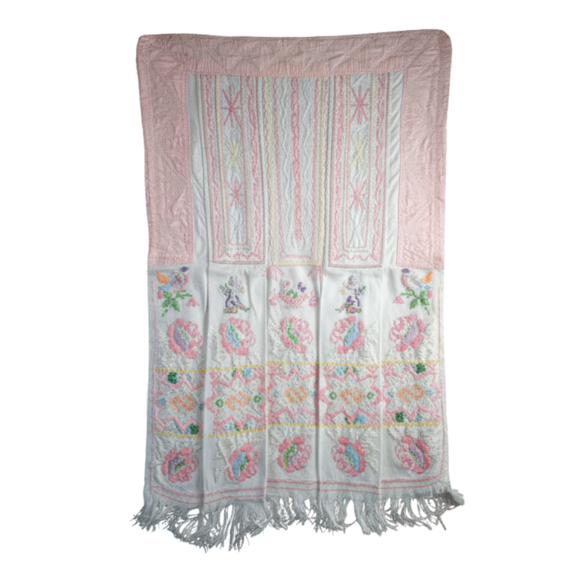 Zástera pohorelá ružová s kvetmi a strapcami Zástera pohorelá ružová s kvetmi a strapcami